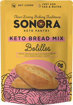 Sonora Keto Bread Mix | 0g NET CARBS | Mexican Bolillos, French Bread, Rolls & Buns | Low Carb | Bread Machine Compatible (8.8oz - Makes 8)