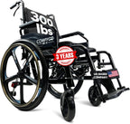 Lightweight Foldable Self Propelled Wheelchair - Self-Propelled Transfer Wheelchairs,17.5" Seat Width, Special Edition, Black