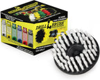 Drillbrush 5" Round Soft Bristle Scrub Brush Power Drill Attachment - Car Carpet Cleaning - Interior Detailing Tool - Tire Cleaner Drill Attachment - Automotive Seat Cleaning Brush - Wheel Polishing