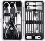 Nail Clippers Set Fingernail and Ingrown Toenail Clipper Cutters for Men and Women, Professional Manicure Pedicure Grooming Kit, 18 Pieces Stainless Steel Nail Care Tools with Leather Travel Case