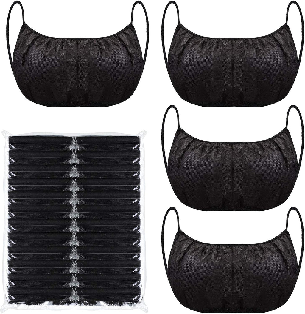 24 Pieces Disposable Nonwoven Bras Black Disposable Bra Women's Disposable Spa Bras Beauty Top Underwear Brassieres for Sunless Spray Tanning