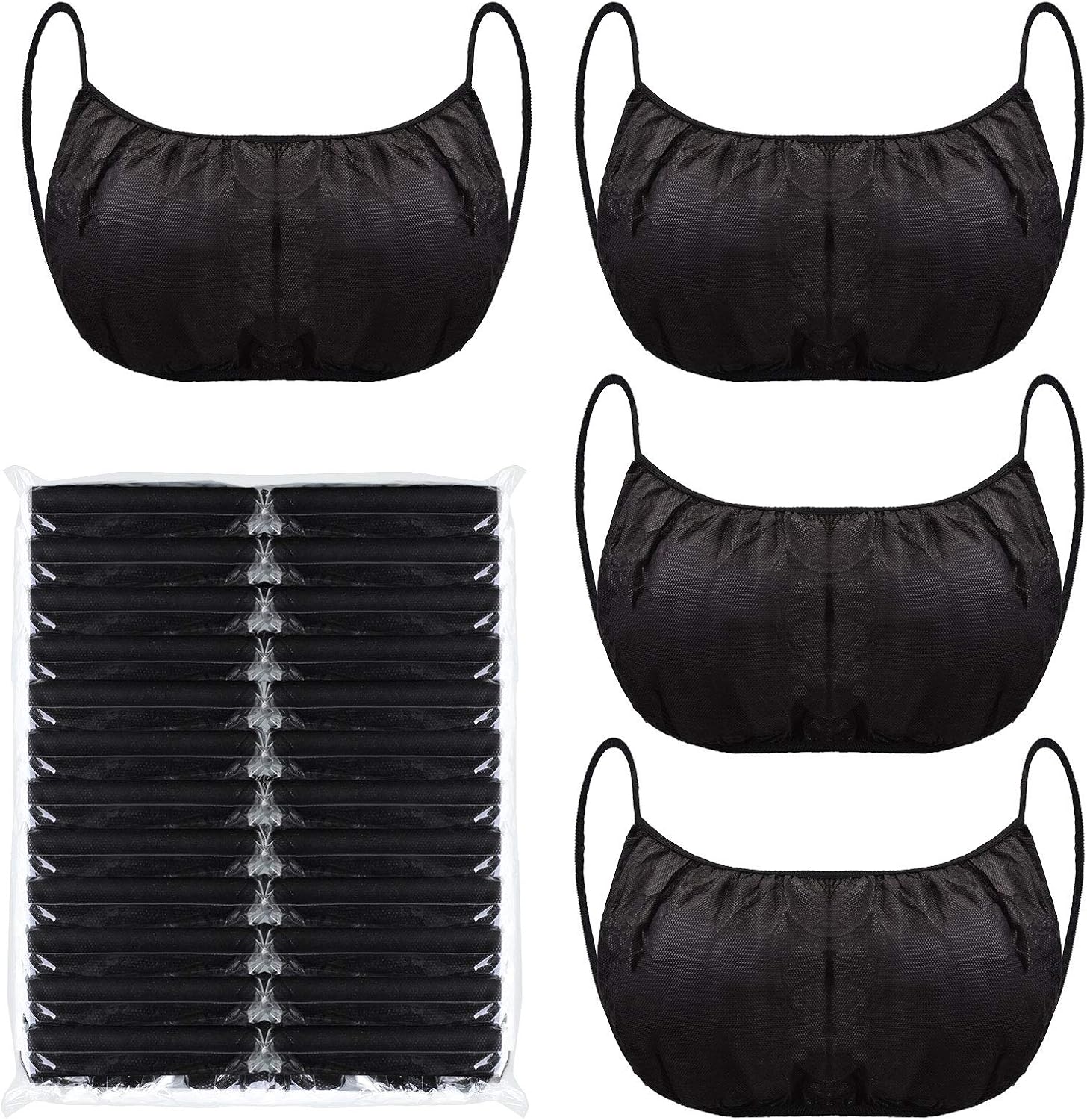 24 Pieces Disposable Nonwoven Bras Black Disposable Bra Women's Disposable Spa Bras Beauty Top Underwear Brassieres for Sunless Spray Tanning