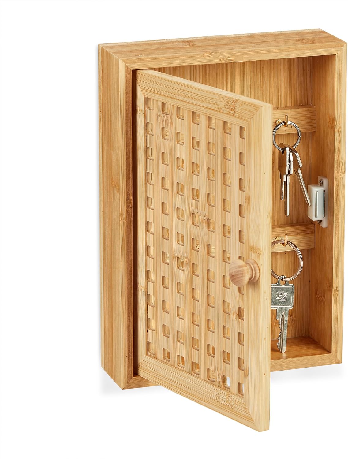 Relaxdays Bamboo Key Cabinet - Natural, 27x19x7.5cm