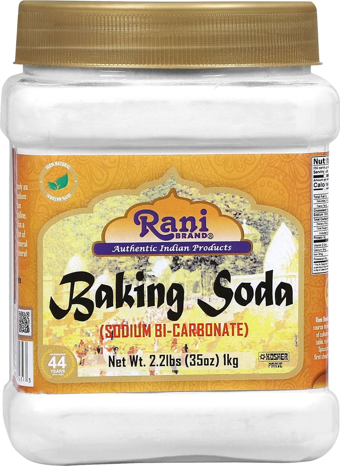 Rani Baking Soda (SODIUM BI-CARBONATE) 35oz (2.2lbs) 1kg PET Jar ~ Used for cooking, NON-GMO | Indian Origin | Gluten Friendly