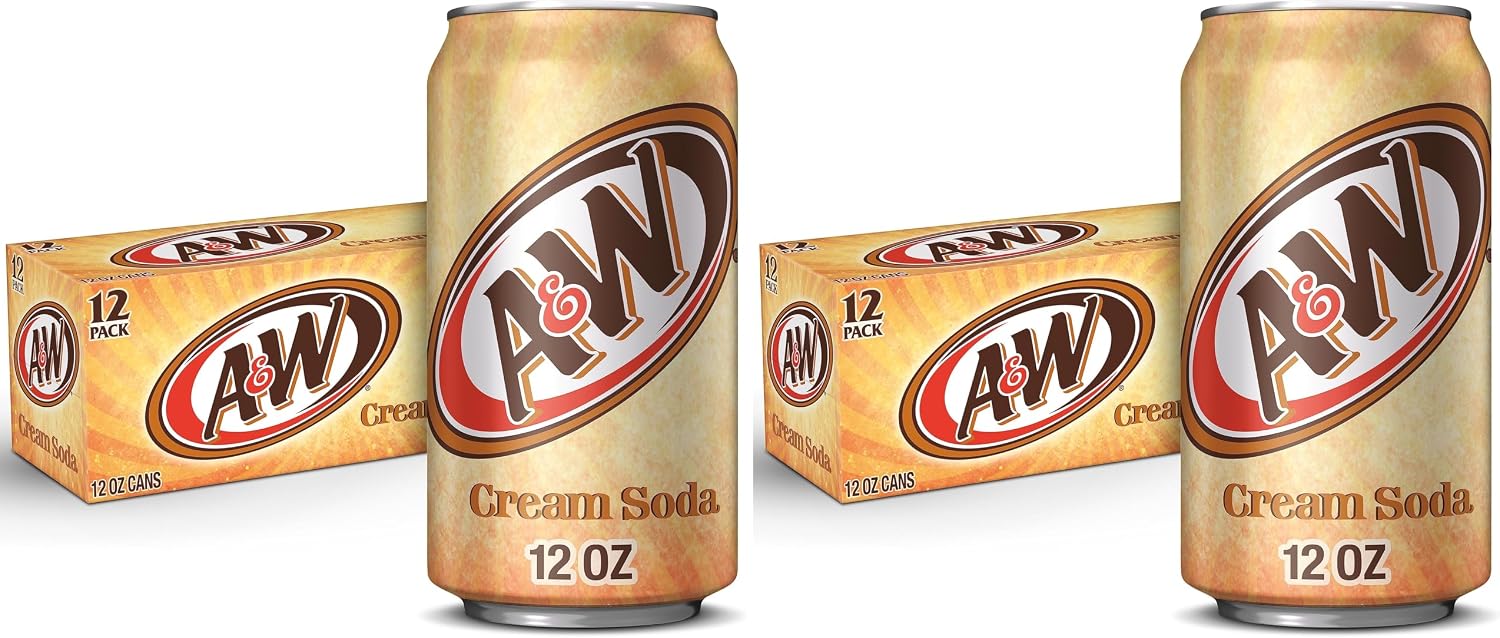 A&W Cream Soda, 12 fl. oz. Cans, 12 Pack (Pack of 2)