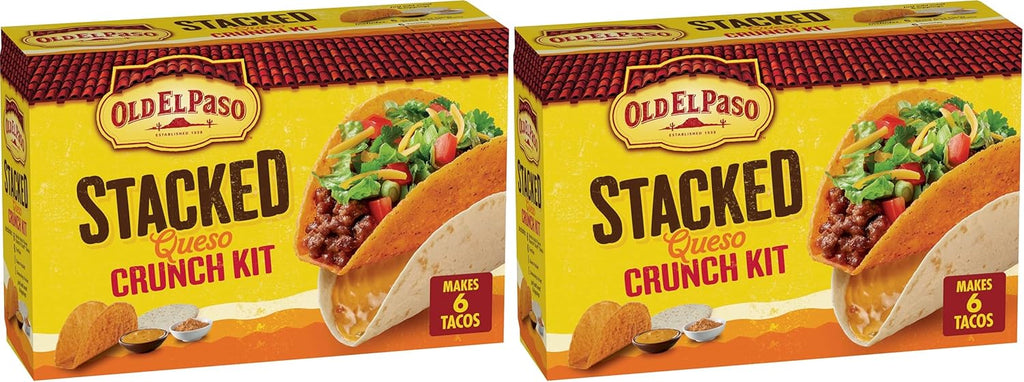 Old El Paso Stacked Queso Crunch Taco Kit, 6-count, 13.25 oz. (Pack of 2)