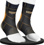 JIUFENTIAN Ultra-Thin & Copper Infused Ankle Support - Adjustable Compression Ankle Brace for Sprain Recovery, Plantar Fasciitis & Daily Pain Relief | Breathable, Durable, Fits Any Shoe (Large)