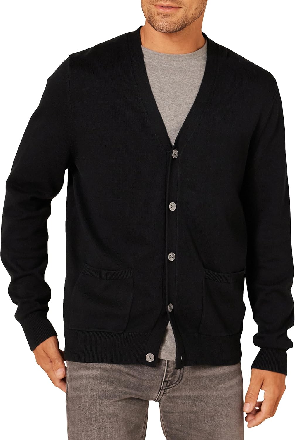 Amazon Essentials Men's V-Neck Cotton Cardigan Sweater