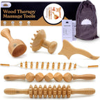 Wood Therapy Massage Tools 6-in-1, Lymphatic Drainage Massager Maderoterapia Kit - Anti Cellulite Body Sculpting & Contouring Wood Therapy Kit for Muscle Pain Relief & Deep Tissue Relaxation