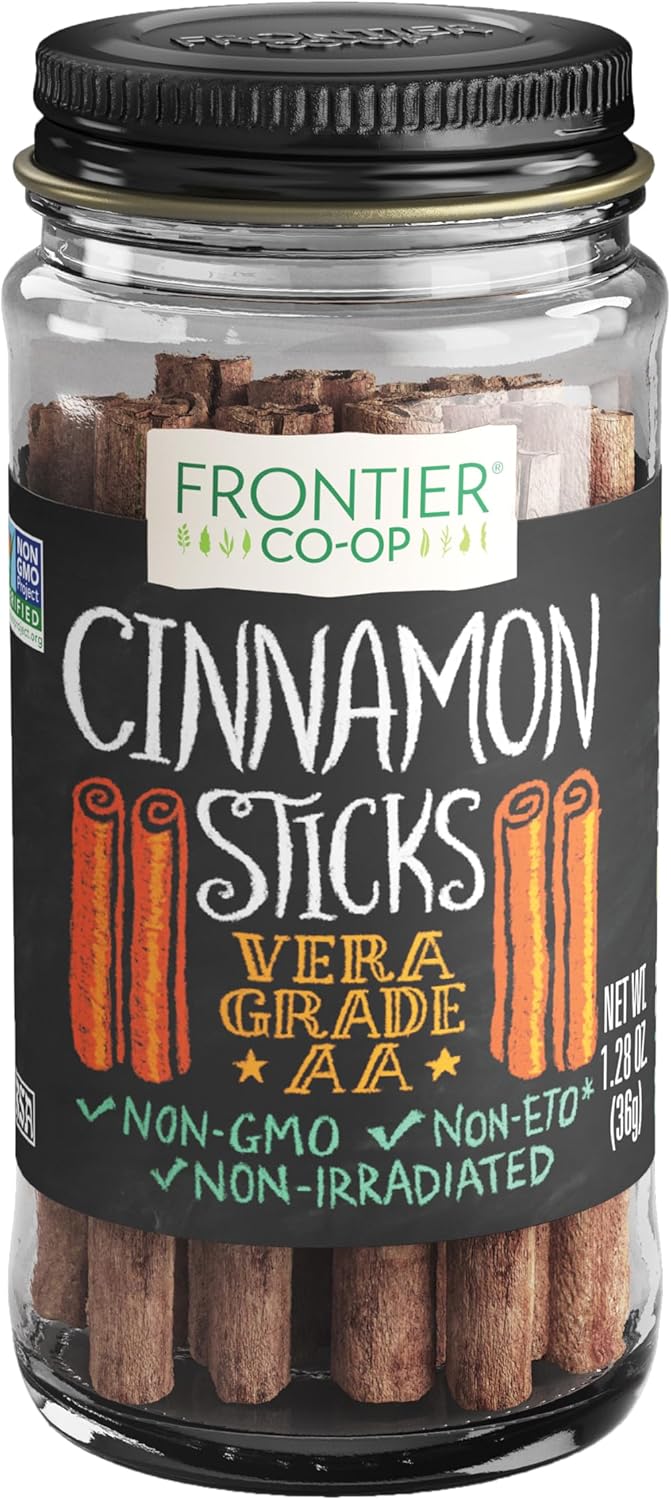 Frontier Co-op Cinnamon Sticks, Whole 2.75", 1.02 oz - Korintje Cinnamon for Mulled Drinks, Cider, and Tea