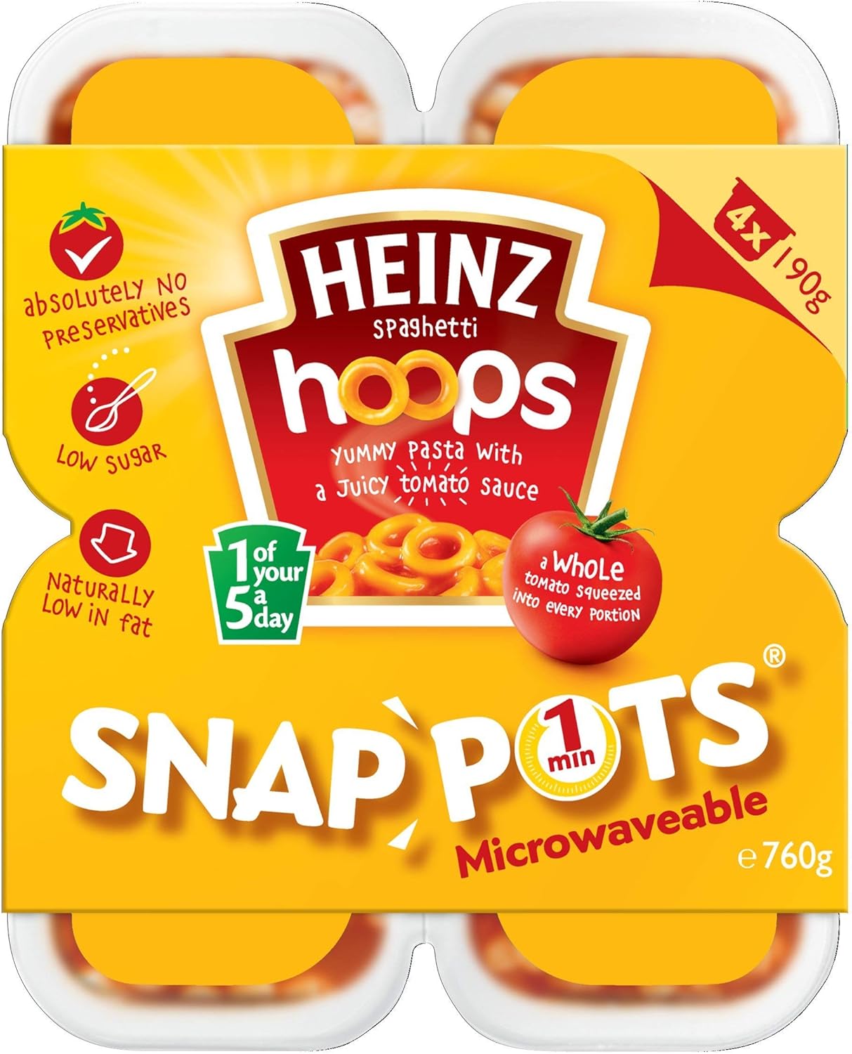 Heinz Spaghetti Hoops Snap Pots 760g