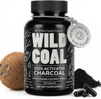 Wild Foods Activated Charcoal Capsules | 100% Organic Coconut Shells Active Tablets | Lab Tested & Non-GMO Pills | Made in USA (120 Capsules)