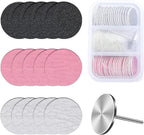 60 Pcs Replacement Sandpaper Discs with 25mm Metal Nail Drill Bit, Electric Foot File Callus Remover Tool or Polishing Craft with 80 Coarse 150 Medium 240 Fine Grit