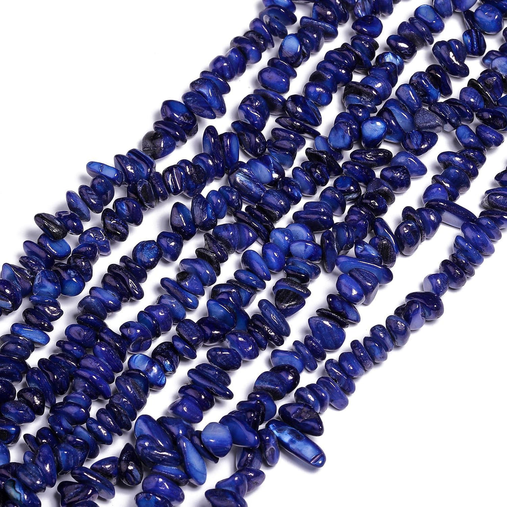 Chip Shells, 260pcs 5-8mm Irregular Beads with Holes, Royal Blue Shell & Lapis Lazuli Like Chip Beads for Jewelry Making