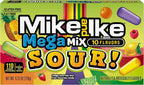 Mike and Ike Candy, Mega Mix Sour, 4.25oz Theater Box, Pack of 12
