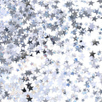 TecUnite Silver Metallic Star Confetti for Tables Silver and Glitter Star Table Confetti for Wedding Birthday Party Decoration, 60 Grams/ 2.1 Ounce
