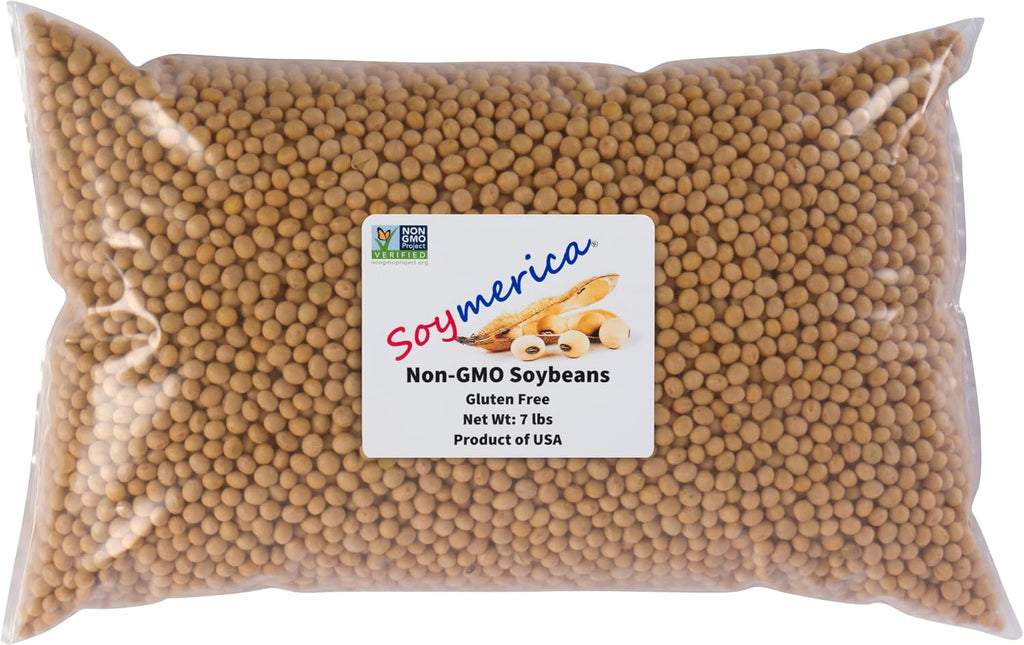 Soymerica Non-GMO Soybeans - 7 Lbs. Identity Preserved (IP). Great for Soy Milk and Tofu. 100% Product of USA. Non-GMO Project Verified