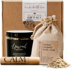 SOULISTIC ROOT Revitalizing Bath Gift - Premium Self-Care Bath & Body Set with Lavender Oatmeal Soak, Tranquil Essential Oil Roller, Epsom Salt Soak, Home Spa Kit, Ready-to-Gift Box