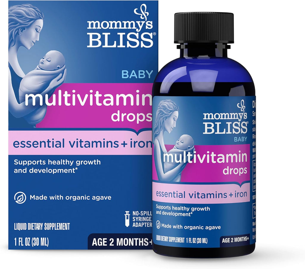Mommy's Bliss Baby Multivitamin + Iron, Daily Essential Baby Vitamins for Immune Support, Healthy Growth & Bone Development, Age 2 Months+, 30 ml