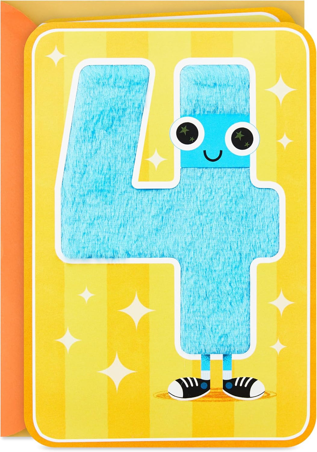 Hallmark 4th Birthday Card for Kids (Fuzzy Number)