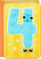 Hallmark 4th Birthday Card for Kids (Fuzzy Number)