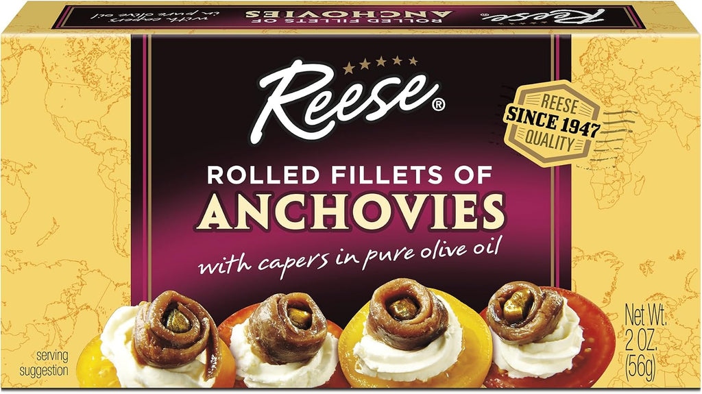 Reese Rolled Anchovies, 2 Ounce Tins (Pack of 10)