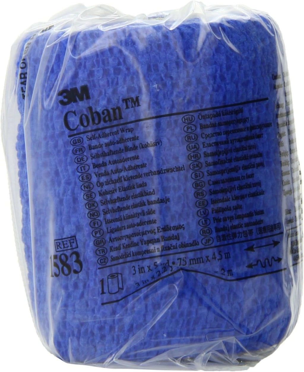 3M Compression Bandage Coban NonWoven Material / Elastic Fibers 3 Inch x 5 Yard NonSterile (1583B) - 1/Roll