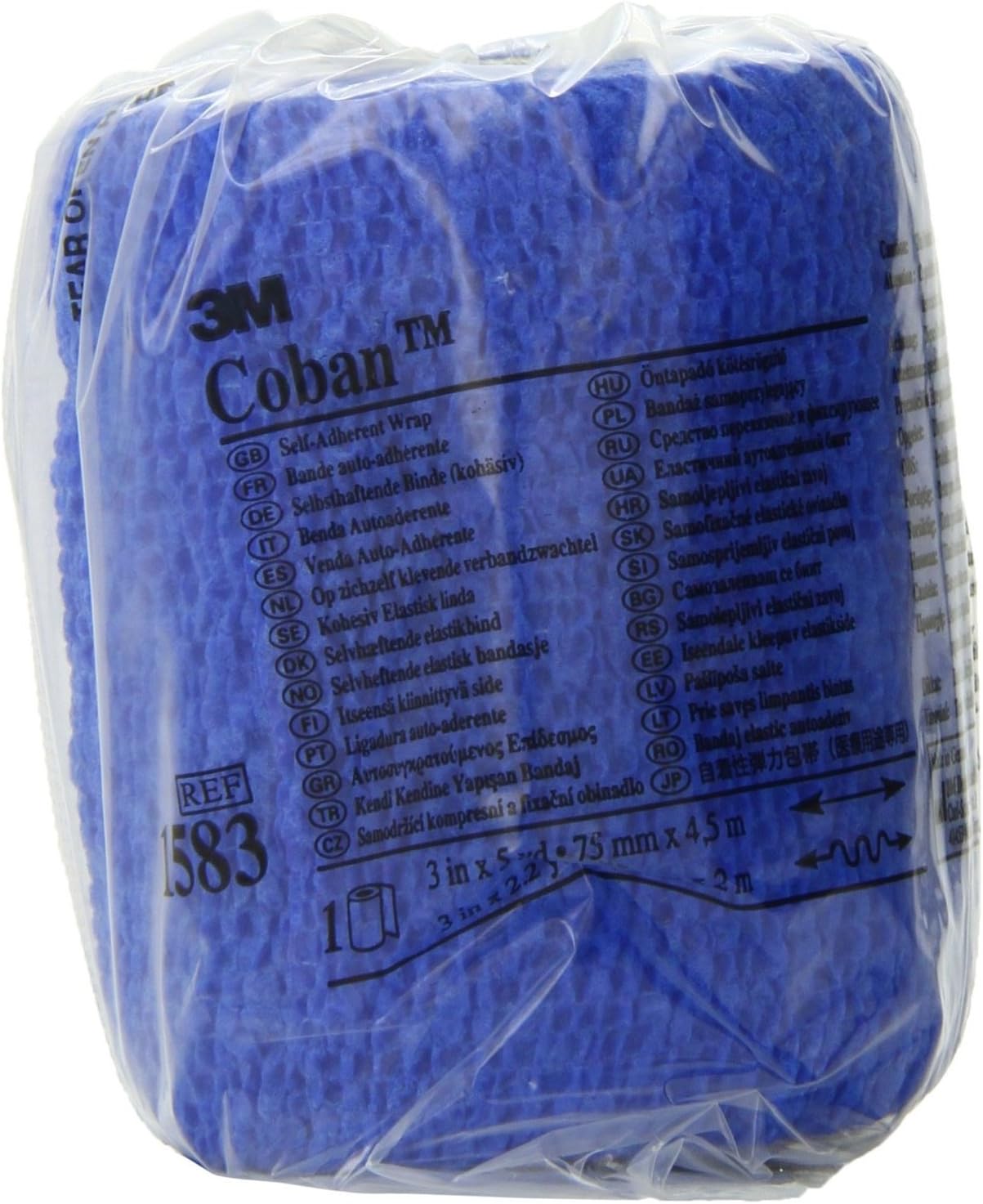 3M Compression Bandage Coban NonWoven Material / Elastic Fibers 3 Inch x 5 Yard NonSterile (1583B) - 1/Roll