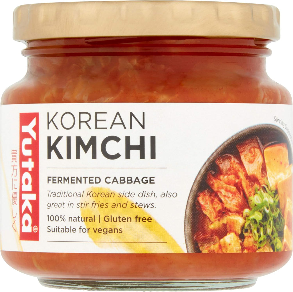 Yutaka 100% Natural Authentic Traditional National Korean Kimchi Pickled Fermented Cabbage in Jar 215 g
