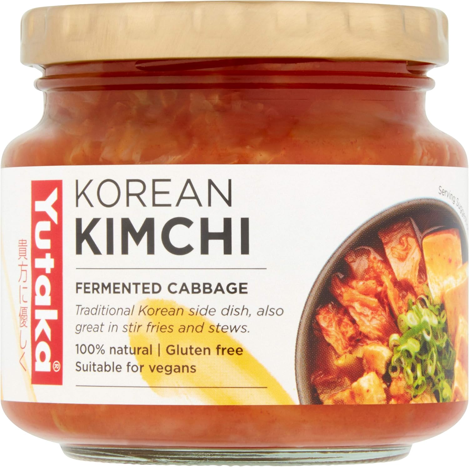 Yutaka 100% Natural Authentic Traditional National Korean Kimchi Pickled Fermented Cabbage in Jar 215 g