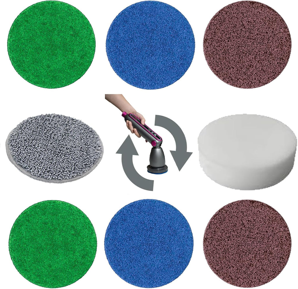 Electric Spin Scrubber Replacement Brush Heads for Cordless Spin Scrubber, 8 Pack Extra Brush Accessories Suitable for TECFUN S1 Pro & L1 Power Scrubber, Cleaning Brush for Tub,Tile,Floor