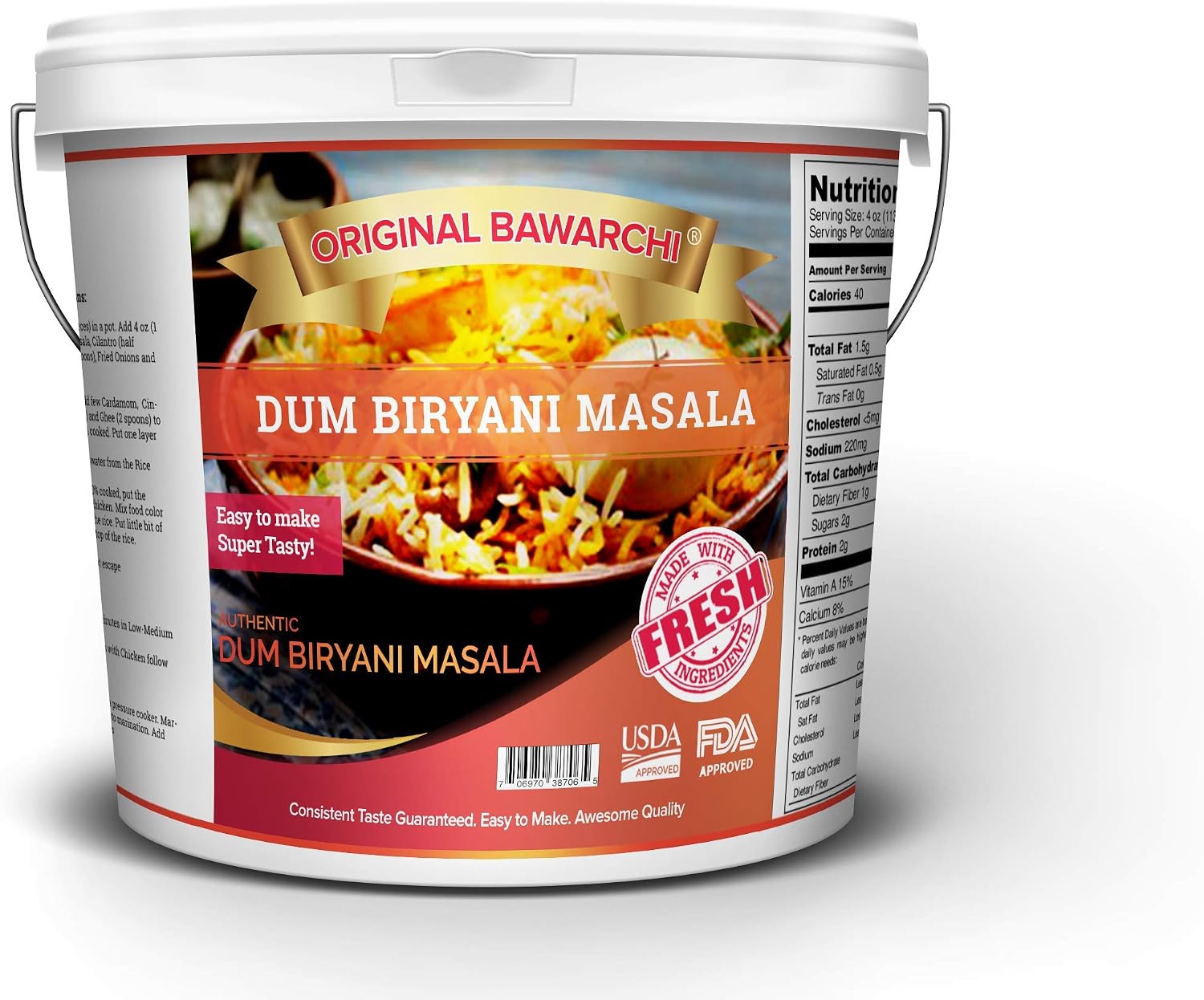 Original Bawarchi - Hyderabadi Dum Biryani Masala - 30Lb Bucket
