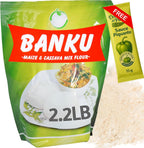 Banku Mix Ghana | Pounded Maize & Cassava Powder(2.2LB)| African Food Grocery similar to Fufu Flour, Plantain Flour, Kenkey Pounded Yam, Ugali