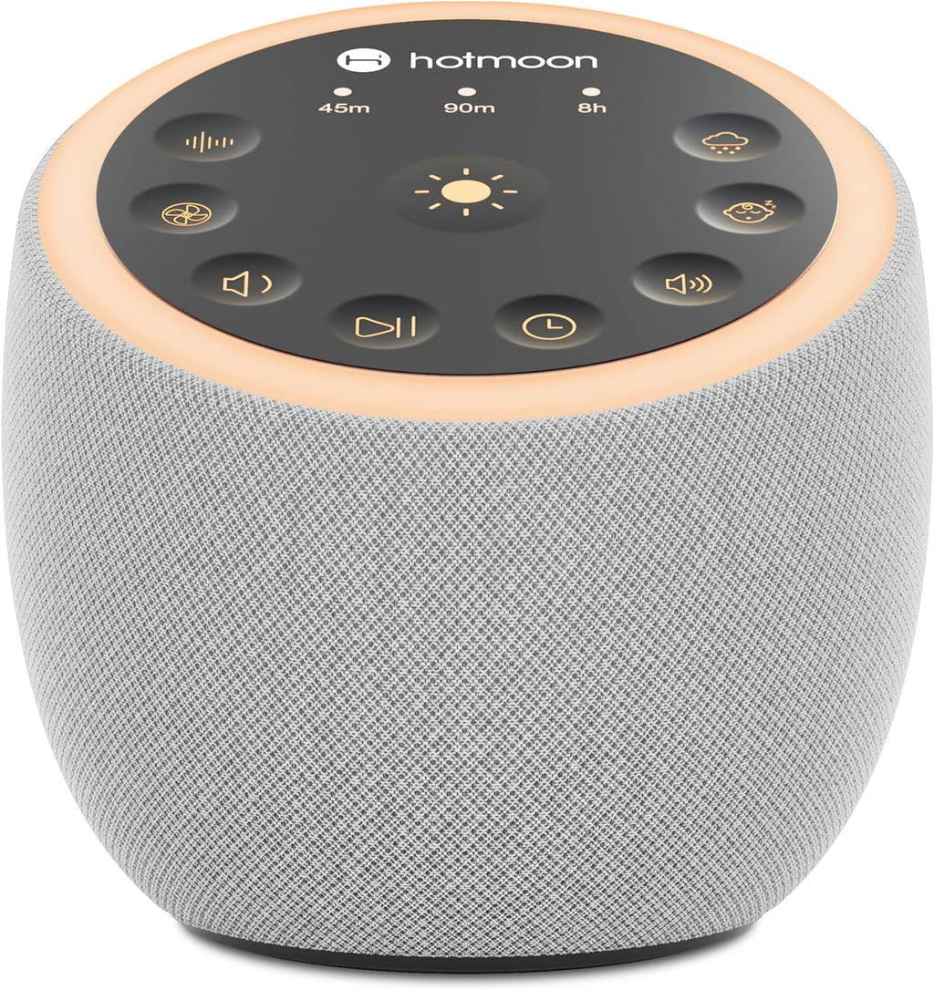 Hotmoon Sound Machine for Sleep, Cocoon 2 White Noise Sound Machine with 40 Relaxing Sounds, Dual-Speaker & Timer, 8 Night Light, Pink Brown Green Noise for Sleeping Adults, Office Privacy, Plug-in