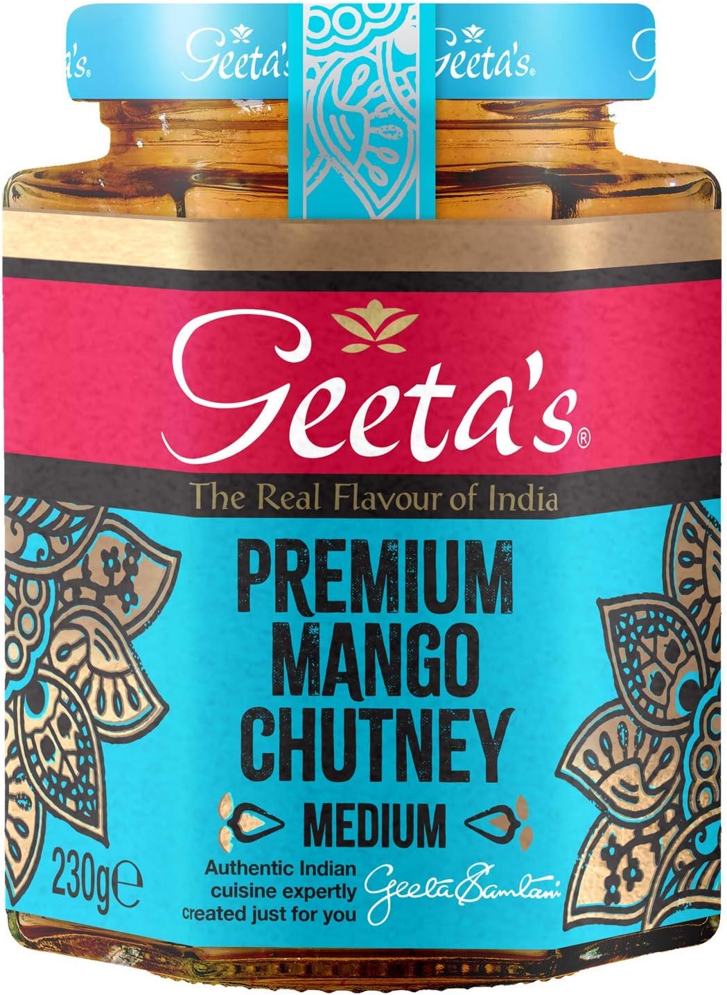 Geeta's Premium Mango Chutney 230g | The Real Flavour of India | Made with Indian Mangoes & Full of Aromatic Spices | Gluten Free, No Artificial Flavours or Colours