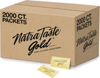 NatraTaste Gold Zero Calorie Sucralose Sweetener Packets, 2000 Ct., Gluten Free, Vegan, Sugar Substitute for Hot and Cold Drinks, Coffee, Iced Tea, Baking and More