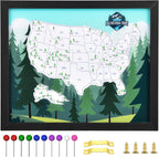 YCCYYCCY National Parks Map Board of The United State, 10" X 12" Pin Boards for Walls, Travel Tracker Map for Office, School and Home