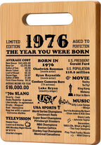 50th Birthday Gifts for Women Men, 1976 Cutting Board Decorations Birthday Gifts for Her Him, 50 Year Old Birthday Gift for Women Men, Unique Back in 1976 Cutting Board Turning 50