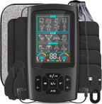 3-in-1 TENS Unit Muscle Stimulator with Color Display - Dual Channel EMS Machine, 28 Therapy Modes,40 Intensity Levels,8 Electrode Pads & EVA Case for Effective Pain Relief