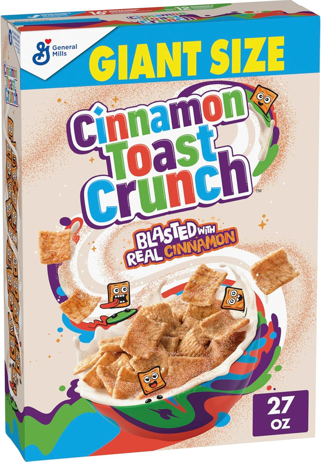 Cinnamon Toast Crunch Breakfast Cereal, Crispy Cinnamon Cereal, Giant Size, 27 oz