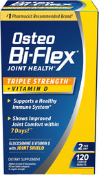 Osteo Bi-Flex Triple Strength Glucosamine Chondroitin Supplement with Vitamin D, Improve Joint Function, Support Bone Health, 120 Coated Tablets