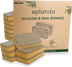 eplanita Natural Plant Based Scrub Sponges (12 Pack), Non-Scratch, Biodegradable Eco Scourers for Kitchen and Bathroom