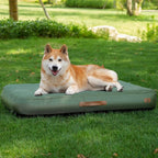 ABCPET Outdoor Inflatable Dog Bed for Small Dogs, Winter Outdoor Travel Dogs Met with Removeable Cover, Inflated Dog Bed Waterproof Summer Pet Mat with Anti-Slip Bottom, Army Green, 36x27 inch