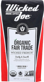 Wicked Joe Coffee French Whole Bean, 12 oz, red