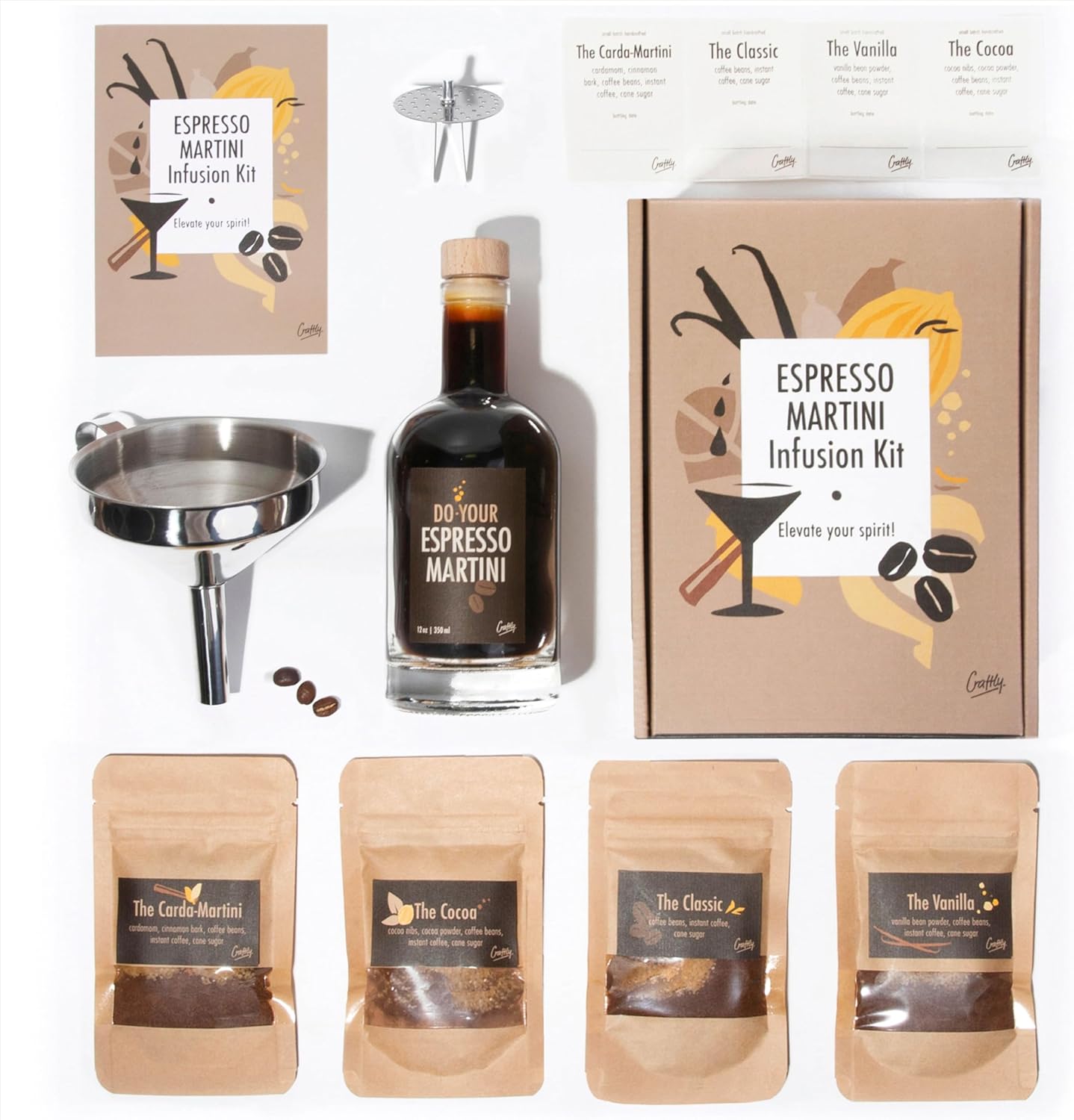 Espresso Martini Infusion Kit | Homemade Cocktails Kit | Espresso Martini Kit | Natural Cocktail Blends | Gift for Men & Women | Birthday Gifts for Him & Her