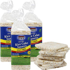 Salt Free Rice Cakes Unsalted - Ultra Thin Rice Cakes - Whole Grain Brown Rice Cakes - Fat Free, Non GMO, Gluten Free Rice Cakes - Low Calorie Snacks - All Natural - 3 Pk