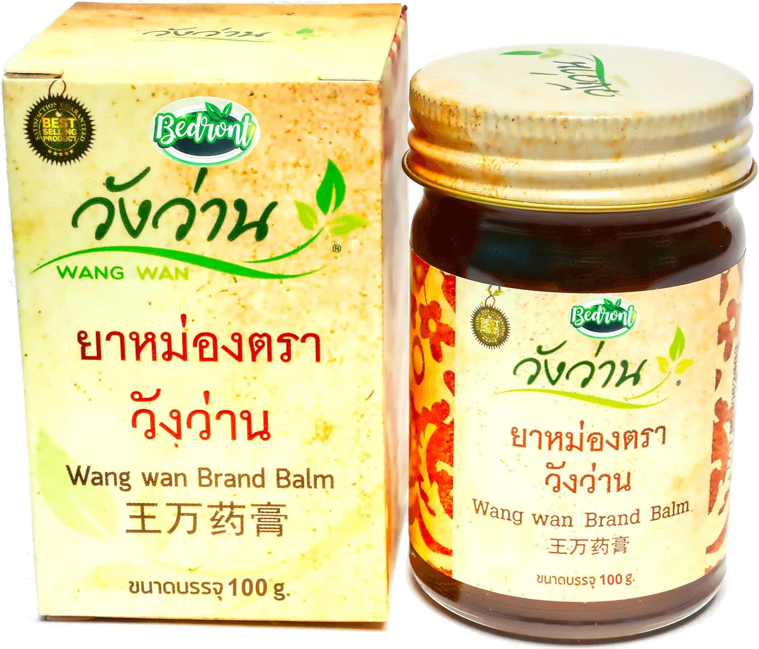 Wang Wan Original Thai Balm 100g for Healthy Bones and Joints, Thai Massage, Wellness and Relaxation. Imported from Thailand.
