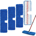 4 Pack Mop Head Replacement Compatible with O-cedar Hardwood Floor 'N More Microfiber Dual or 3-Action Flip Mop Refill Chenille Mop Replace Pads for Ocedar Dual-Action Flip Mop,Reusable & Washable Pad