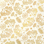 IHR Ideal Home Range Cocktail Napkins Disposable 3-Ply Paper Party Napkin Pack, 5" x 5", Bright Winter Branches (Cream & Gold), 20-Count