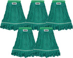 Heavy Duty Wet Industrial Cleaning Mop Head – 21 oz Green mop Head Replacement Cotton Washable Industrial mop Heads Heavy Duty for Commercial & Home Cleaning（Green）
